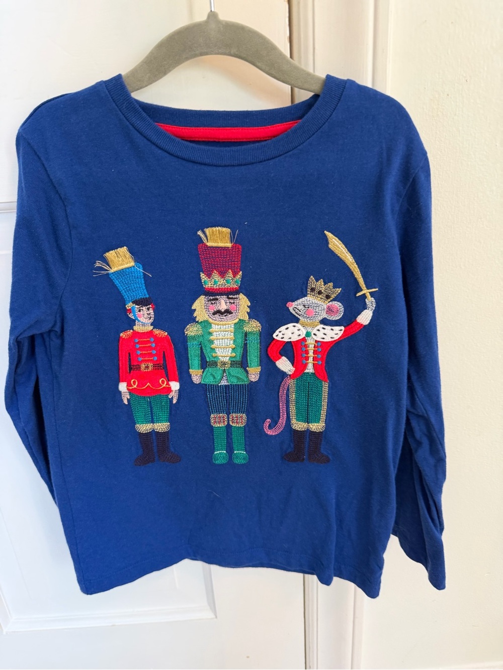 Mini Boden Superstitch Long Sleeve Top - Christmas Nutcrackers, 5-6T